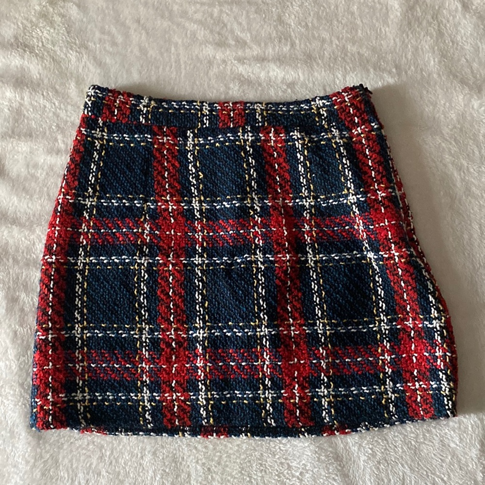 SHEIN high waist tartan skirt (S)